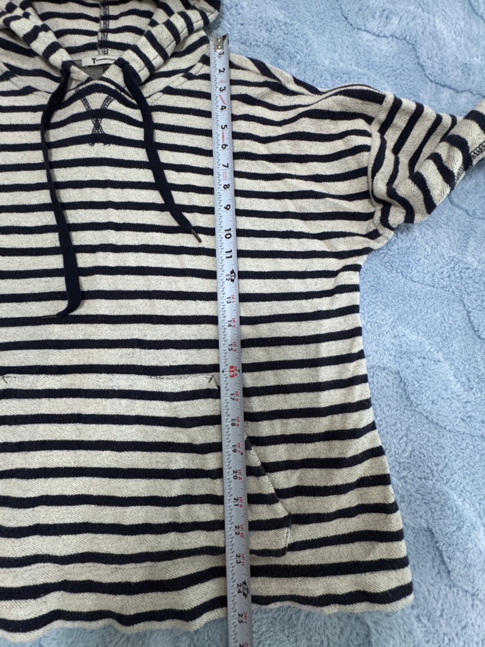 T by Alexander Wang Black White Oversized Hoodie Sweater Stripped L Large - Picture 8 of 10